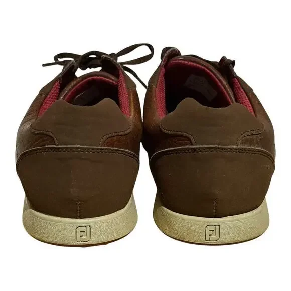 FootJoy Casual Street Style Golf Shoes Brown Red Men's 11.5 Leather Comfort - Picture 5 of 8